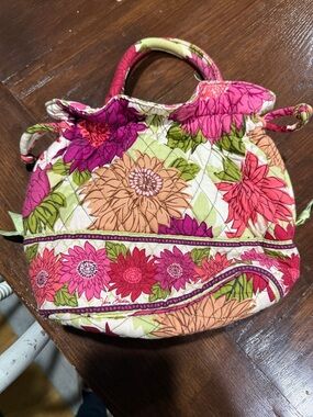 Vera Bradley Pink Floral Quilted Mini Drawstring Bag